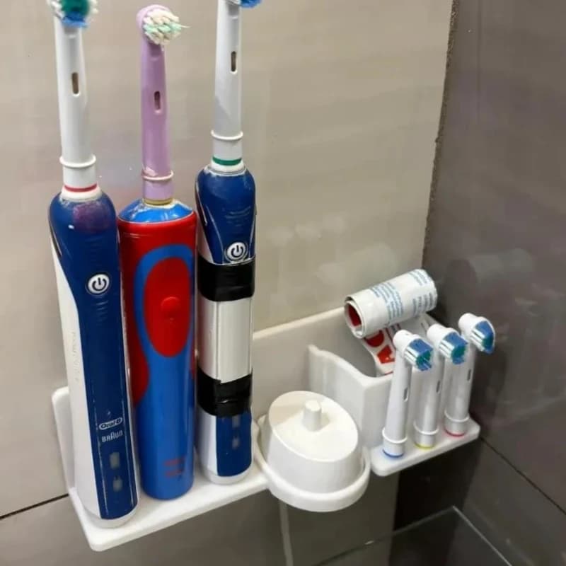 Adatto per porta spazzolino elettrico Oral B, senza trapano, adesivo, organizer da bagno per riporre il caricabatterie