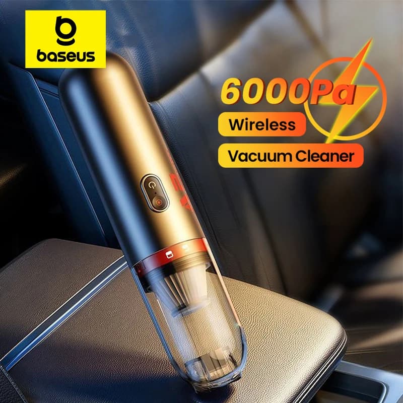 Aspirapolvere per auto Baseus A2Pro 6000Pa, aspirapolvere senza fili per la pulizia di auto e casa, mini aspirapolvere portatile per auto