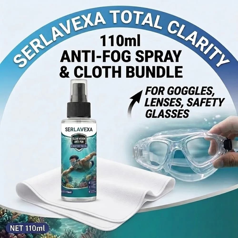 Spray Antiappannante 110ml per Occhiali, Maschere da Immersione, Caschi da Sci e Specchietti - Pulitore Lenti per una Visione Chiara