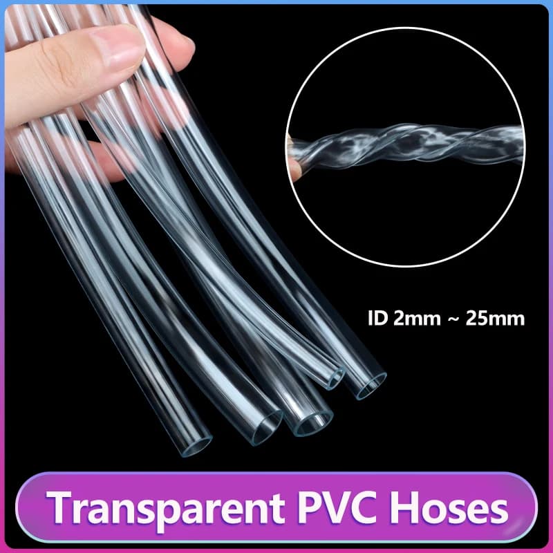 1 ~ 10m Tubo Trasparente ID 2/3/4/5/6/8/10/12/14/16/18/20/25mm Tubi di Plastica PVC Tubo della Pompa Dell'acqua Tubo Dell'acquario Tubo di Irrigazione