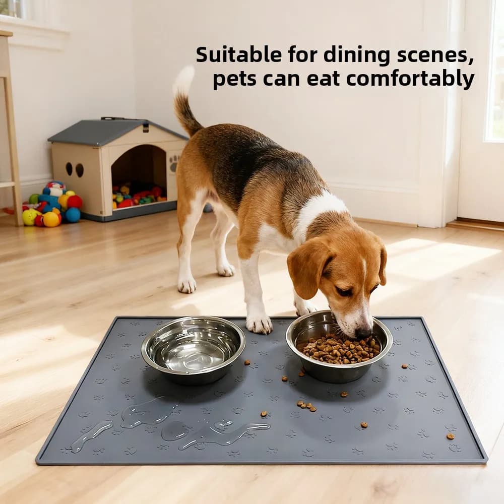 Tappetino in Silicone per Animali Domestici, Antiscivolo e Impermeabile, per Alimentazione di Cani e Gatti, Tappetino Anti-schizzi per Lettiera