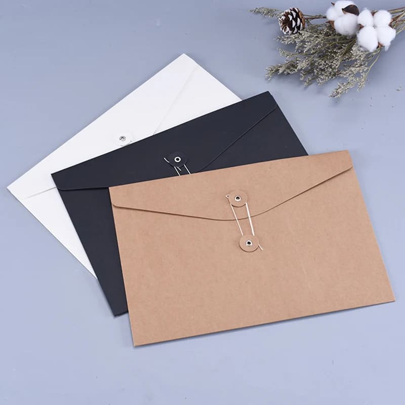 Busta A4 Sacchetti di carta regalo Camicia Abbigliamento Sacchetti di documenti di carta Kraft Scatole per imballaggio di carte di carta di carta