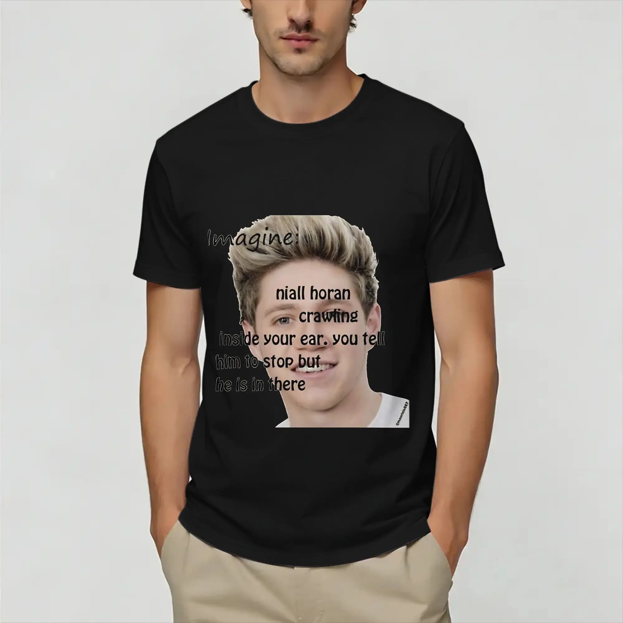 Niall Horans T-shirt retrò da uomo in puro cotone, divertenti magliette girocollo, maglietta a maniche corte, abbigliamento di taglia grande
