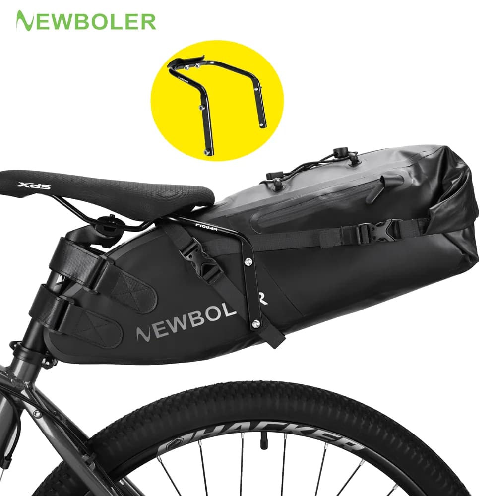 NEWBOLER Set stabilizzatore per borsa laterale per bici impermeabile 13L grande capacità più stabile per bici da strada MTB può adattarsi alla