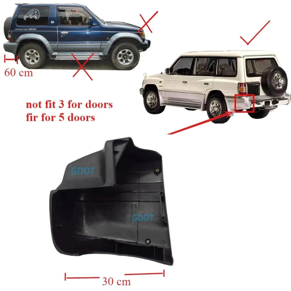 MB831053 Copertura Angolare Paraurti Posteriore Nera a 5 Porte per Pajero V30 V20 Senza Viti per Montero V40 Larga o Stretta Sinistra o Destra