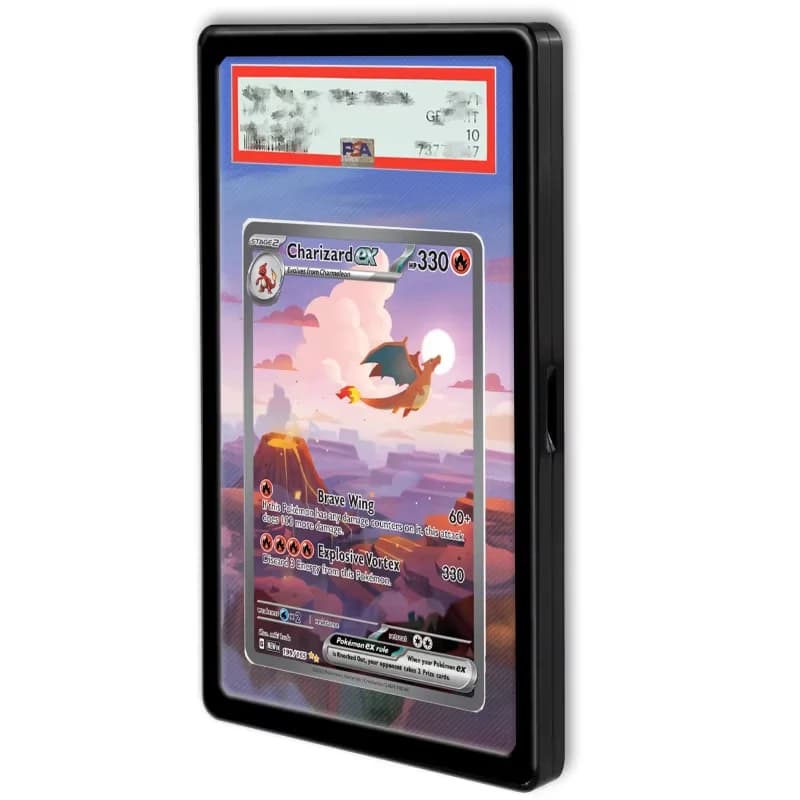 Display artistico per display di carte Pokemon PTCG PSA Charizard Bulbasaur Gioco anime Espandi regali artistici Custodia protettiva in acrilico