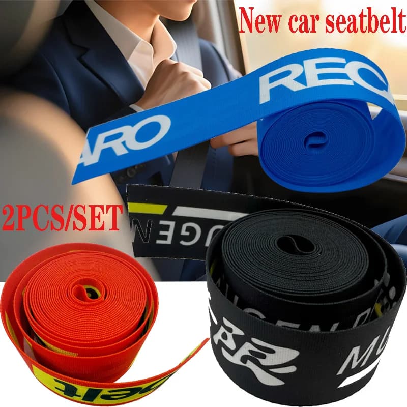 2 Pezzi Cintura di Sicurezza Universale per Auto, Cinghia in Nylon ad Alta Resistenza per Sedile Auto, Cinture di Sicurezza per Auto da Corsa