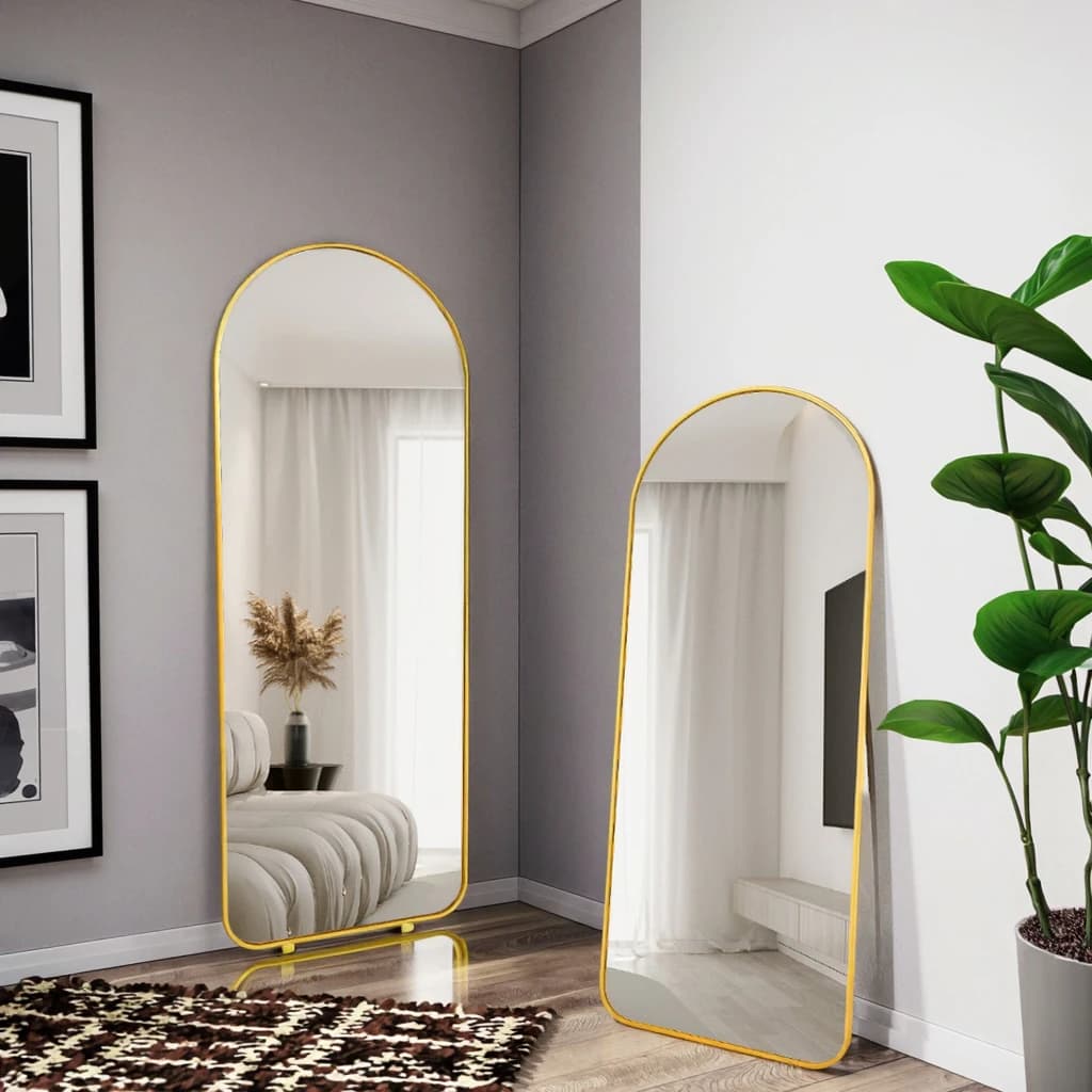 Specchio da pavimento ad arco minimalista classico retrò più venduto in fabbrica Specchio verticale a figura intera personalizzato per soggiorno