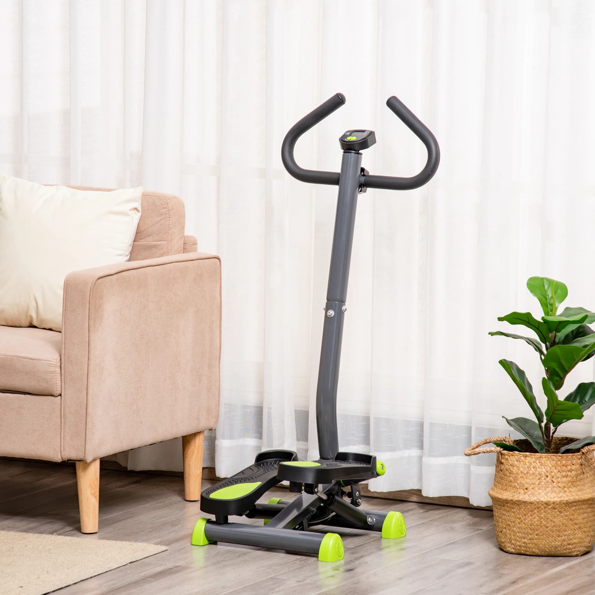 HOMCOM Stepper Fitness Swing Stepper con schermo LCD fino a 100 kg 55x44x108 cm