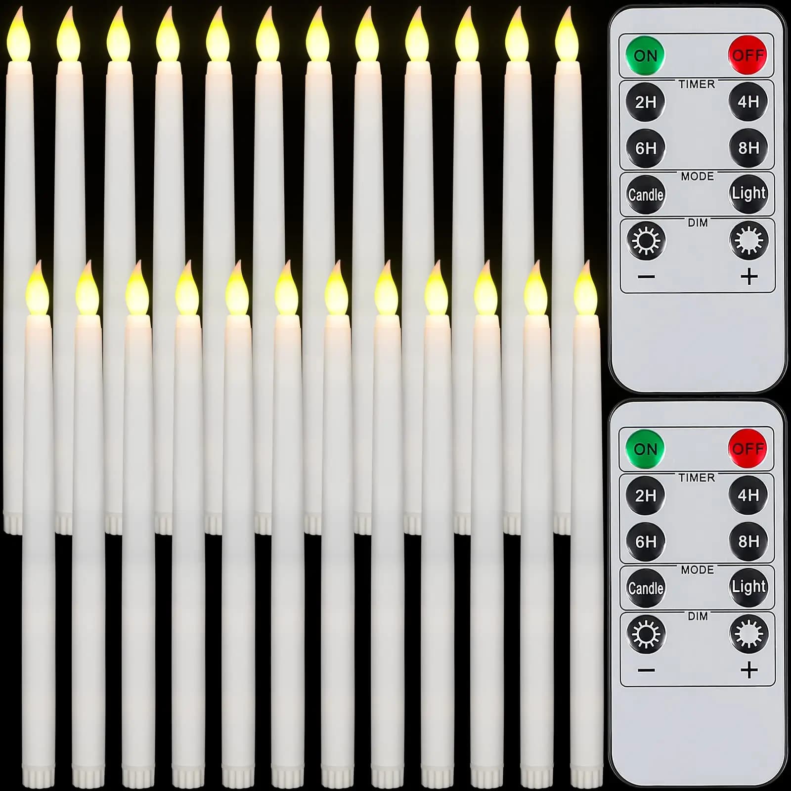 Set di 6-120 Candele LED Senza Fiamma con Telecomando e Timer per Matrimoni, Chiese e Decorazioni Natalizie