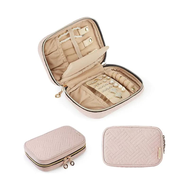 Custodia Organizer per gioielli da viaggio rotolo di gioielli piccoli per viaggi-anelli, collane, orecchini, bracciali