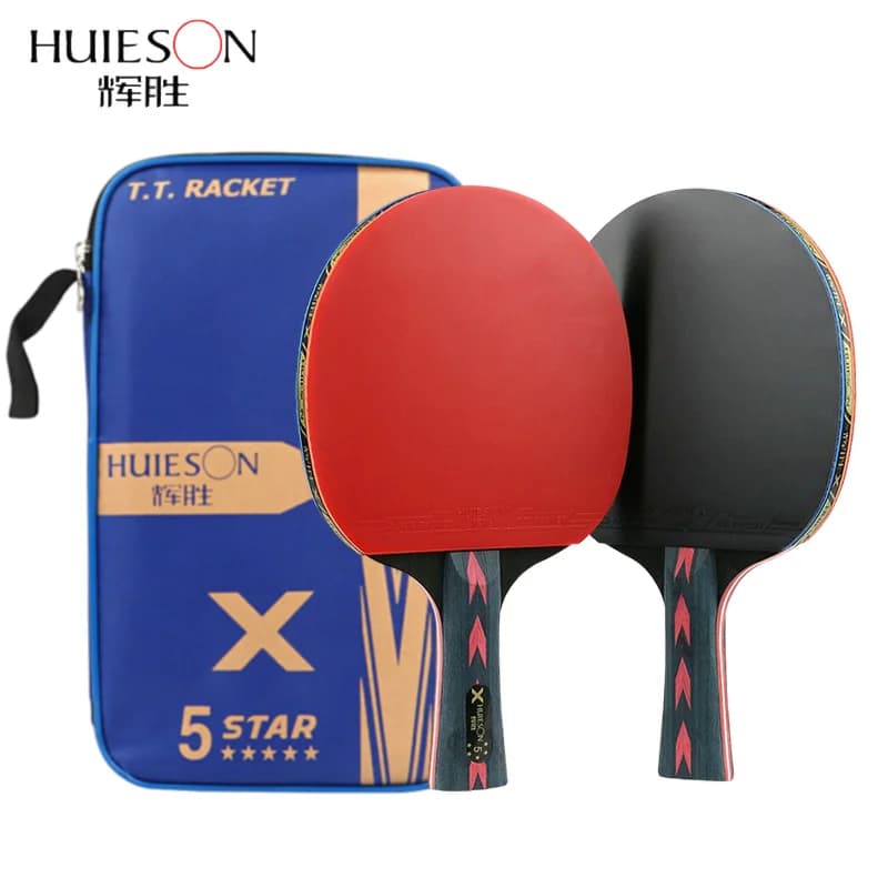 Huieson Set di racchette da ping pong da 2 pezzi Racchetta da ping pong offensiva a 5/6 stelle con controllo fine