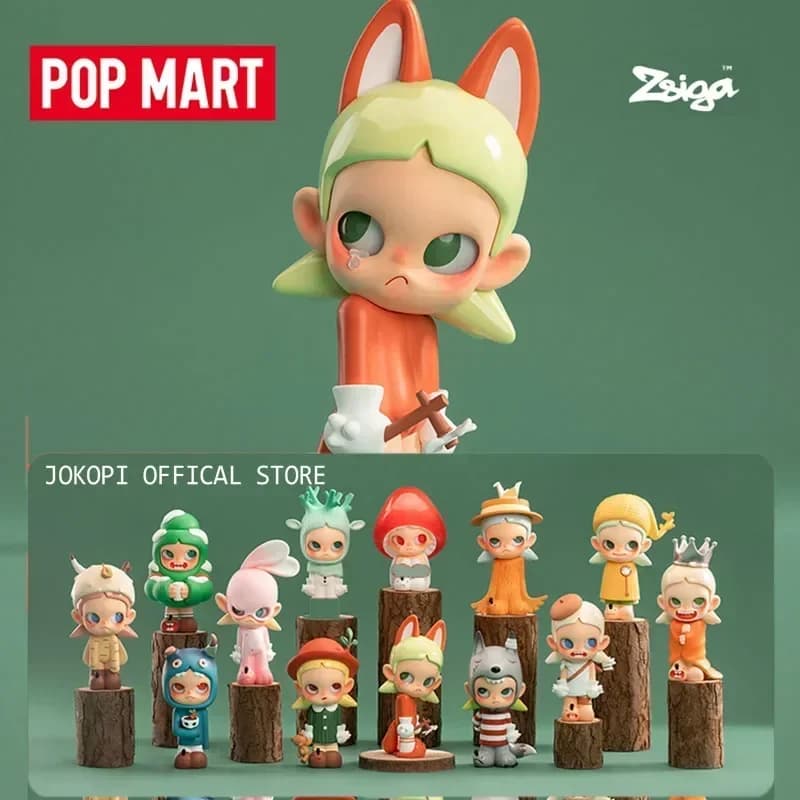 POP MART Zsiga Walking Into the Forest Series Blind Box Mystery Box Giocattoli Kawaii Ornamenti Statuette Decorazioni per la Casa Modellino da