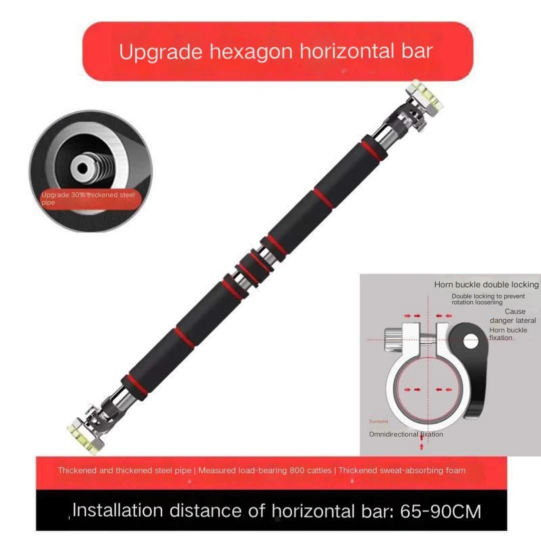 Barra Telescopica per Trazioni da Porta Antiscivolo, Attrezzo Fitness Regolabile per Chin-Up, Allenamento di Forza per Casa e Palestra, Resistente per