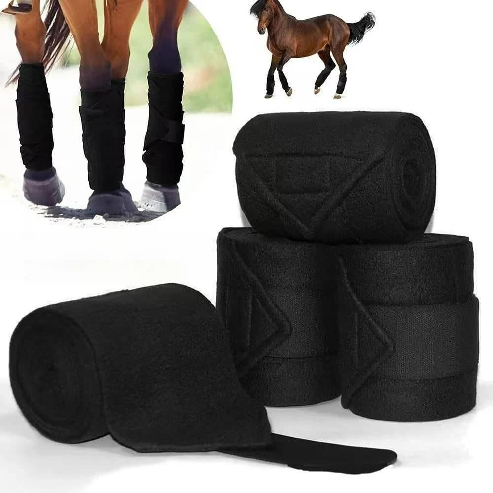 4 pezzi in pile polare traspirante benda per gambe di cavallo forniture equestri protezione speciale per le gambe di protezione da corsa per equine