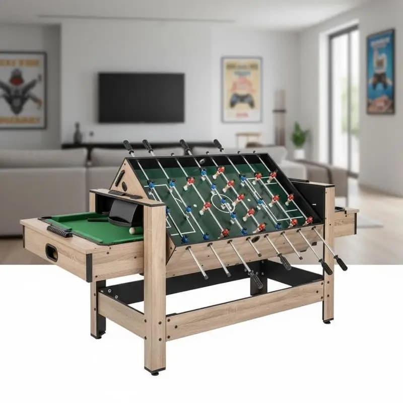 Tavolo da gioco girevole 2 in 1 per adolescenti e adulti - Marrone
