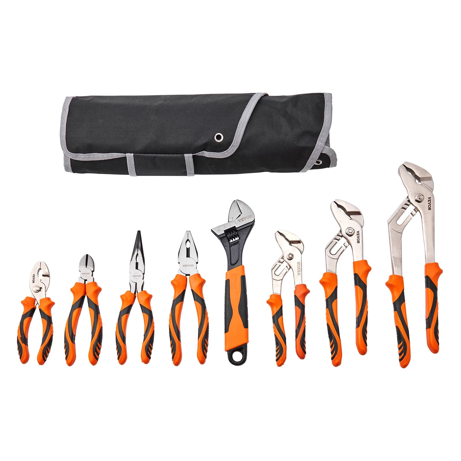 SucceBuy Set di pinze da 8 pezzi Pinze Linesman da 8" Pinze per giunti antiscivolo da 6" Pinze a becchi lunghi Taglierina diagonale da 6" Chiave