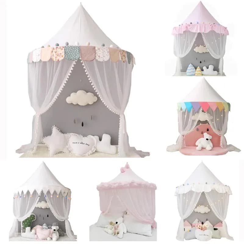 Tenda da gioco con baldacchino per letto con zanzariera per bambini Pla