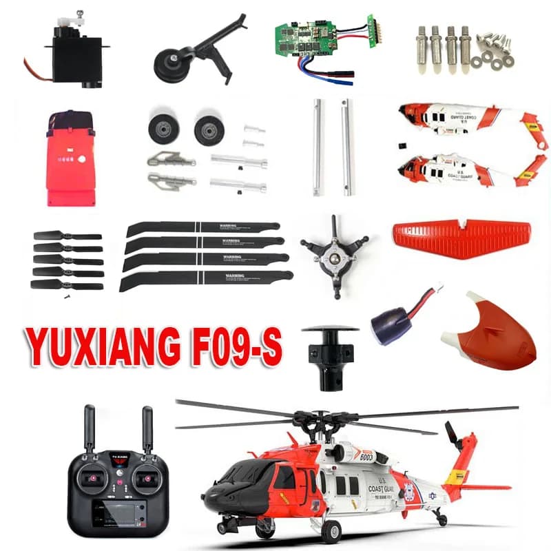 YUXIANG F09 F09S F09-S elicottero UH60-Black Hawk accessori corpo batteria lama naso parti del carrello di atterraggio