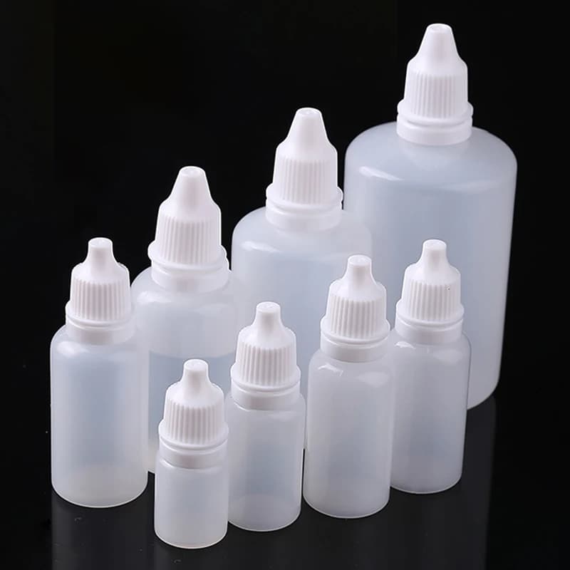 100 pz Bottiglie Contagocce Bottiglia di Goccia Spremibile Bottiglia Vuota di Plastica Liquido Gocce Per Gli Occhi Fiala 3 ml 5 ml 10 ml 15 ml 20 ml