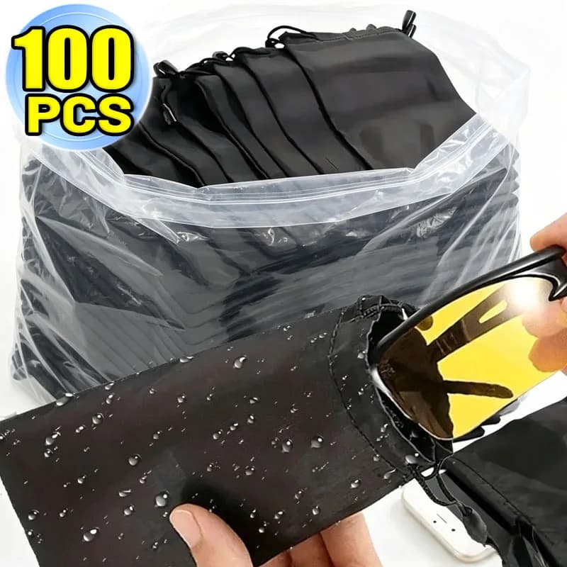 1-100 pz. Custodia Portatile Morbida in Tessuto Impermeabile per Occhiali da Sole, Sacchetto Antipolvere in Microfibra, Borsa per il Trasporto