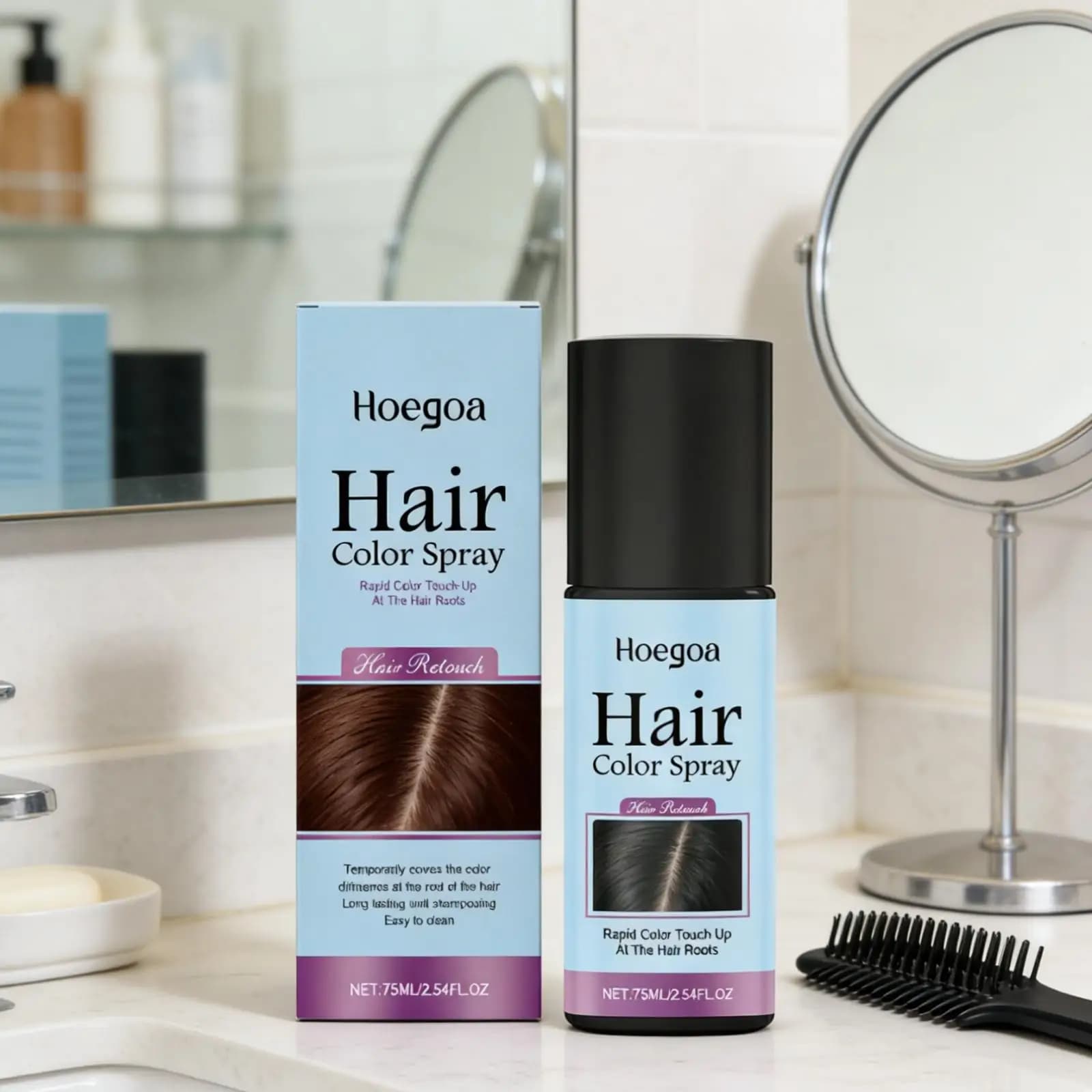 Spray Colorante per Capelli Hoegoa, Prodotti per lo Styling, Alta Copertura, Fai-da-Te, per Feste, Copertura Temporanea delle Radici, Tintura per