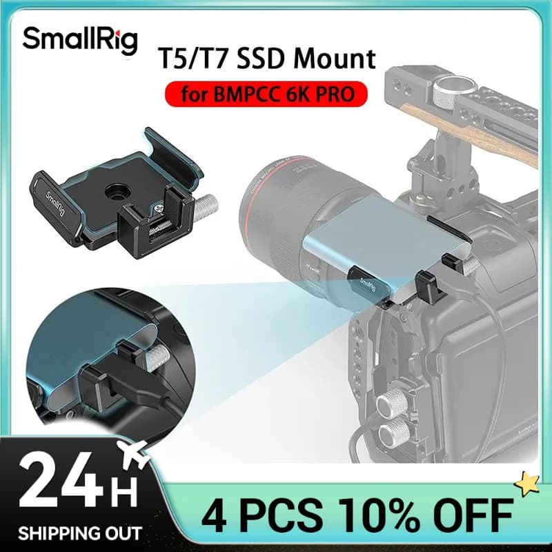 Supporto SSD SmallRig T5/T7 per BMPCC 6K PRO per SSD Samsung T5/T7 compatibile con gabbia SmallRig per BMPCC 6K Pro 3272