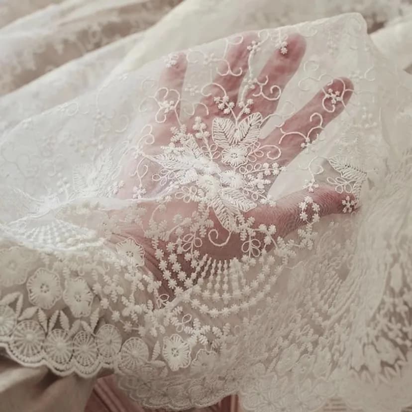 Tessuto di pizzo ricamato bianco romantico in stile francese per tessuto tovaglia decorazione domestica abito da sposa