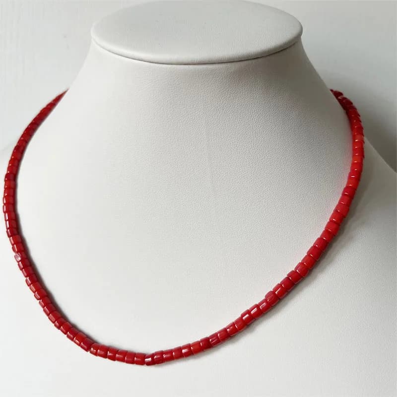 3-4*4-5MM Heishi Collana di corallo rosso Genuino naturale girocollo disco pietra preziosa donne gioielli di alta qualità design regalo fatto a mano