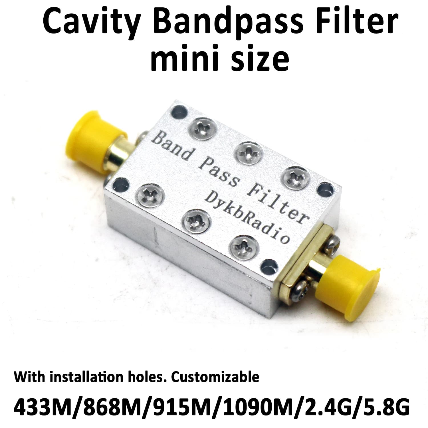 Filtro passa banda CNC SMA 433Mhz 868Mhz 915Mhz 1090Mhz 2.4Ghz 5.8Ghz BPF 1dB Larghezza di banda Segnale RF drone LORA Helium Miner SDR