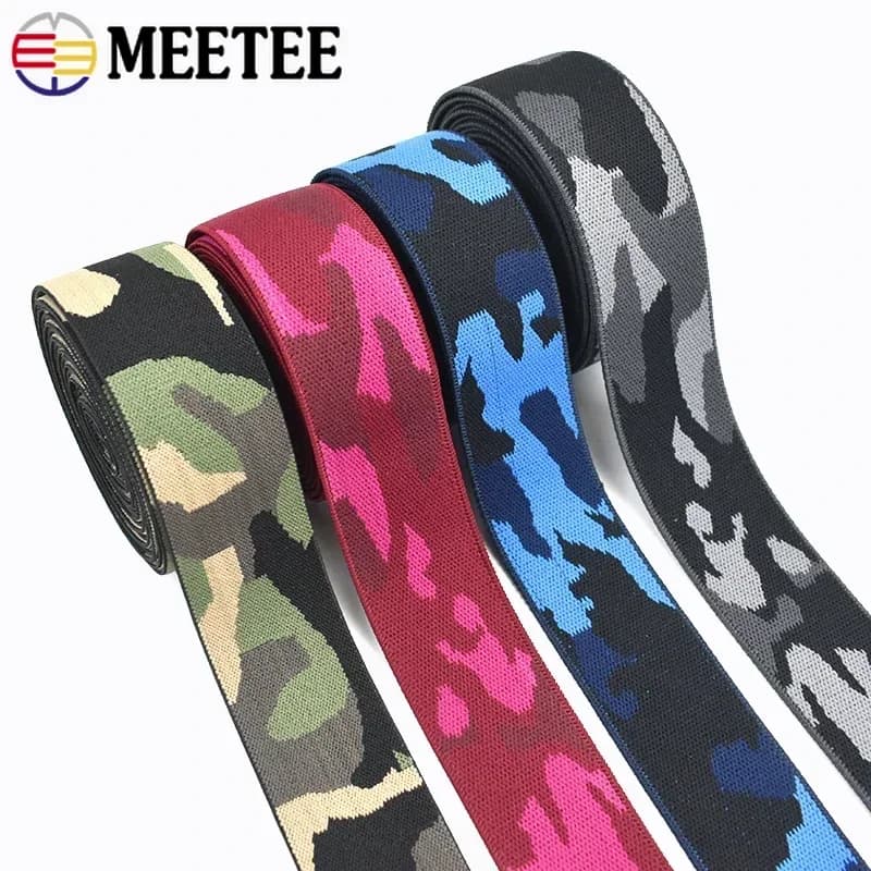 Nastro Elastico Meetee 2-5M 38mm in Poliestere per Cucito, Elastici per Pantaloni, Fasce in Gomma, Nastro Elastico per Cinture e Accessori