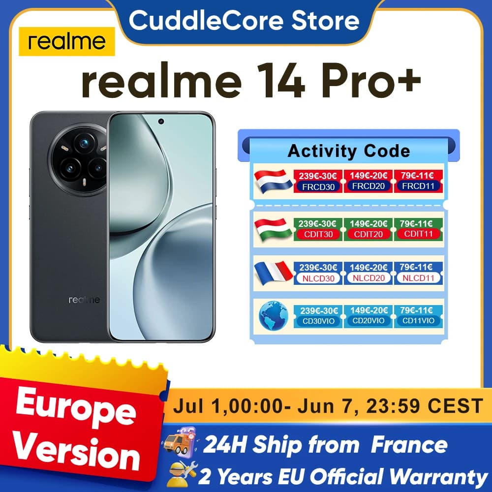 realme 14 Pro Plus 5G Smartphone Android 8 s Gen 3 ''Hz Display Oded Fotocamera globale da 50 MP Versione NFC originale