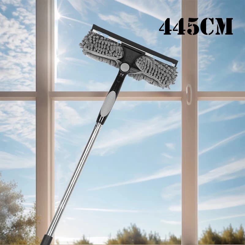Kit di pulizia regolabile da 445 cm Tergicristallo e spazzola 2 in 1 Componenti riutilizzabili multipli per strumenti per la pulizia di finestre e
