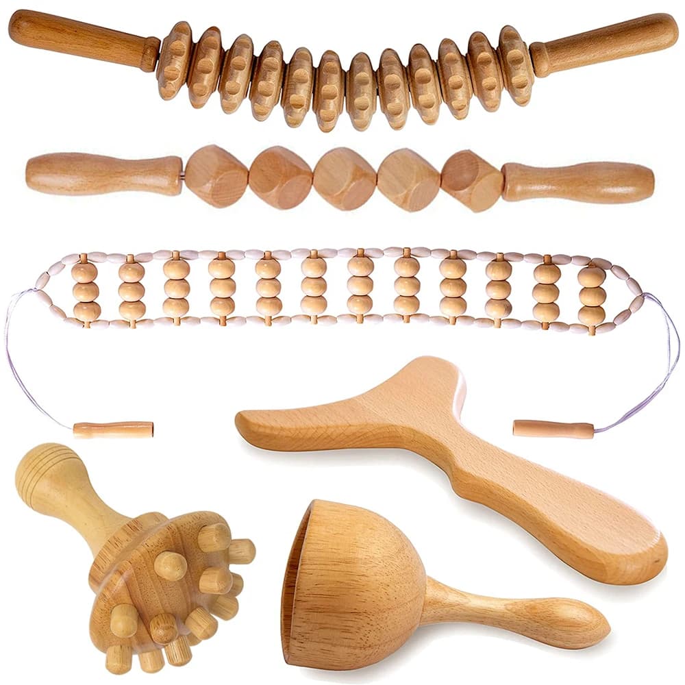 Kit completo per la terapia del legno del corpo Kit per la maderoterapia in legno per massaggio riduttivo strumenti per la terapia del legno