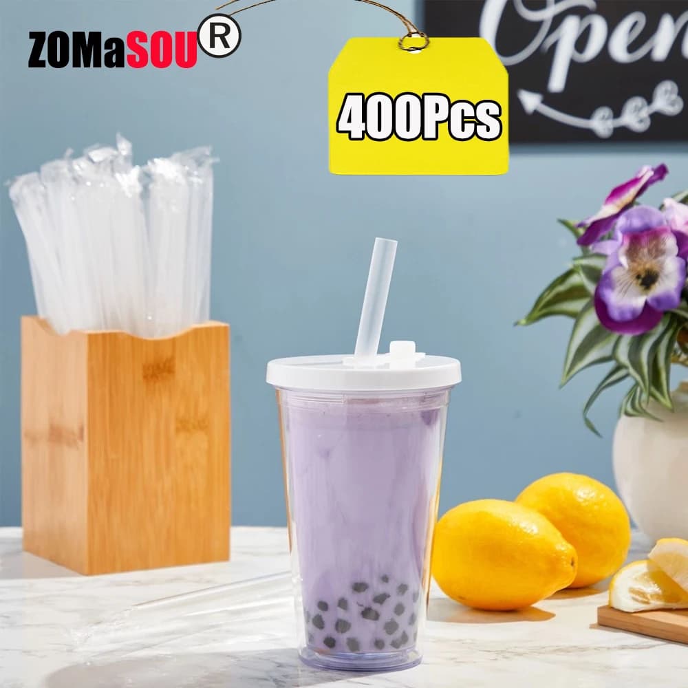 50/200/400 pezzi grandi cannucce per frappè cannucce bianche cannucce per tè a bolle cannucce per tè al latte festa nuziale bar accessori per la