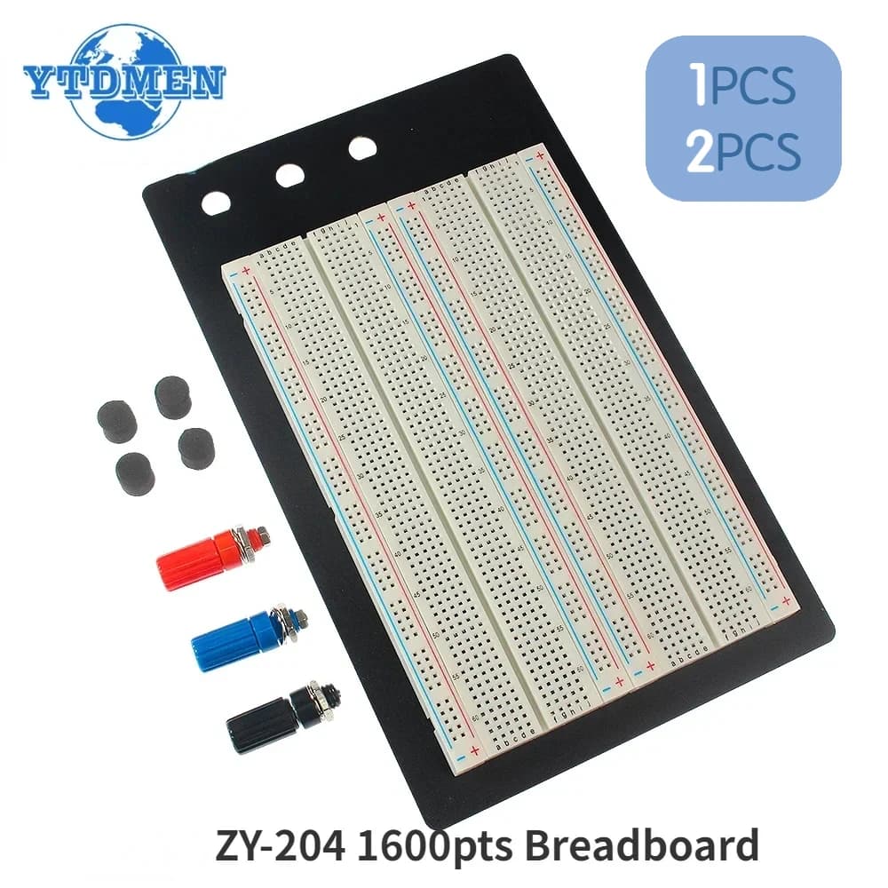 1/2 Pezzi Breadboard ZY-204 1660 Punti di Connessione, Protoboard con 4 Bus per Test di Circuiti
