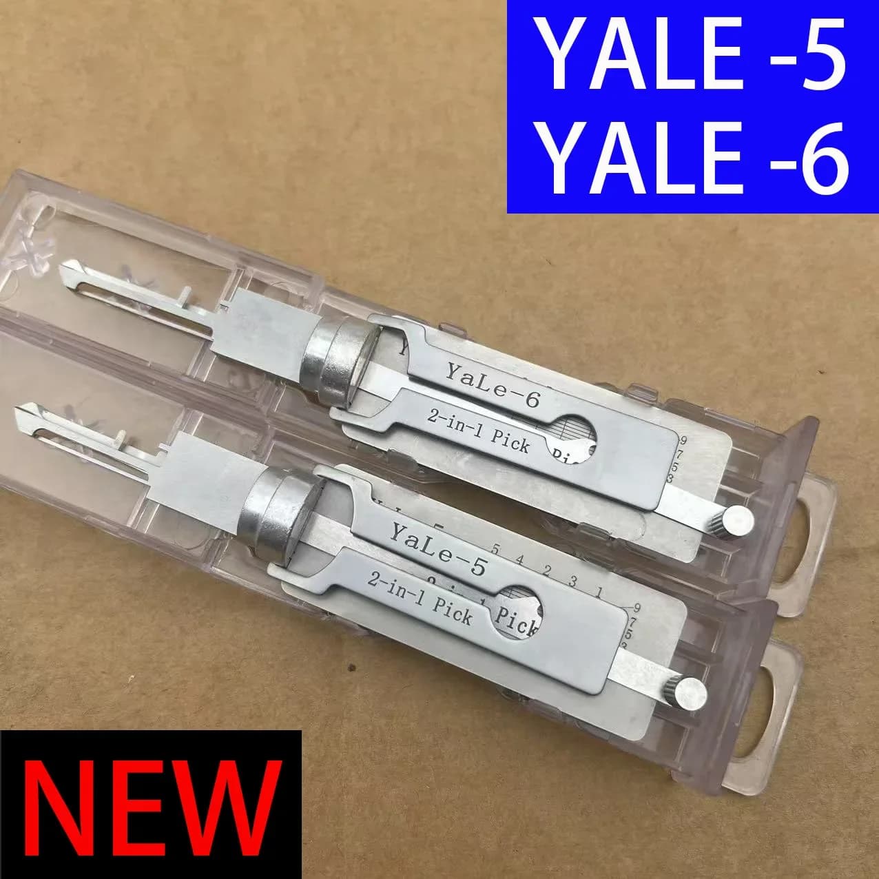 Nuovo Lishi 2-in-1 Serratura a Cilindro a 5 e 6 Denti, Denti Misurabili Yale 5 e Yale 6
