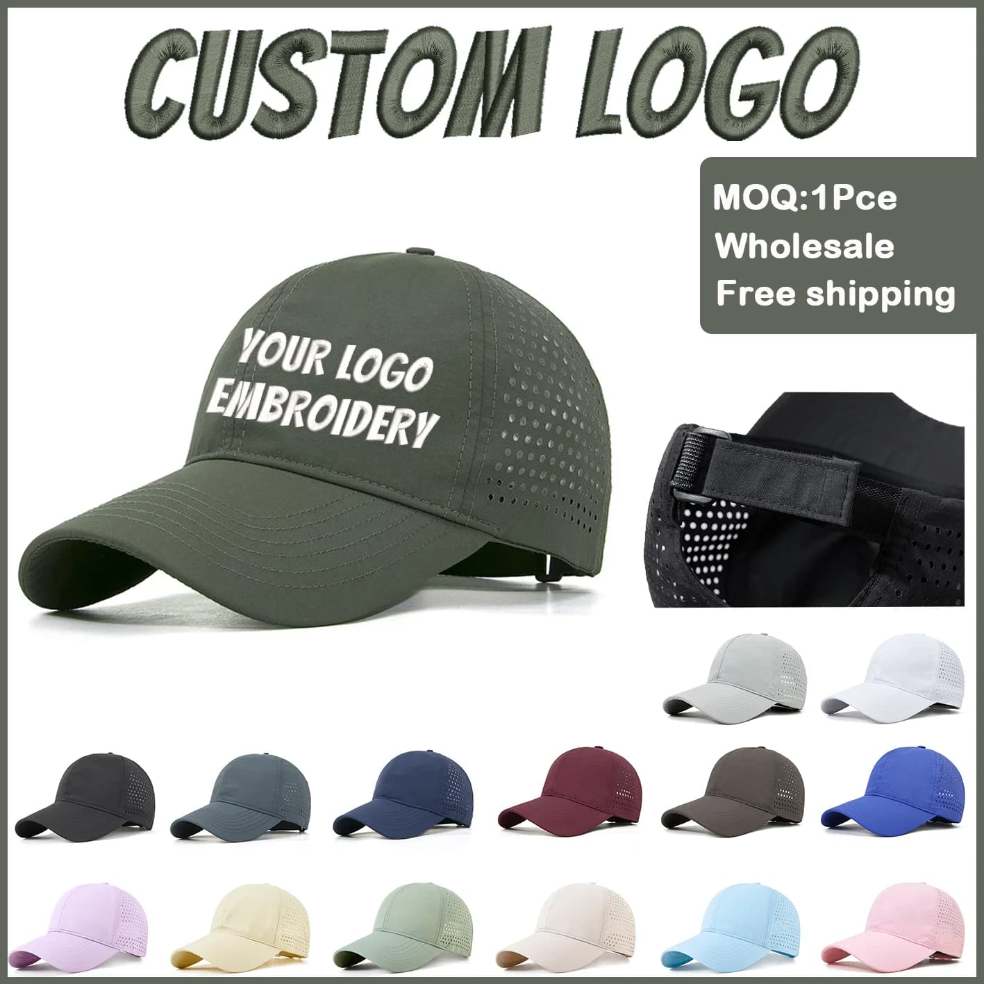Cappello da Sole Personalizzato Fedoryn per Teste Grandi, Asciugatura Rapida, Regolabile, Berretto da Baseball per Uomo e Donna, con Ricamo, Stampa,