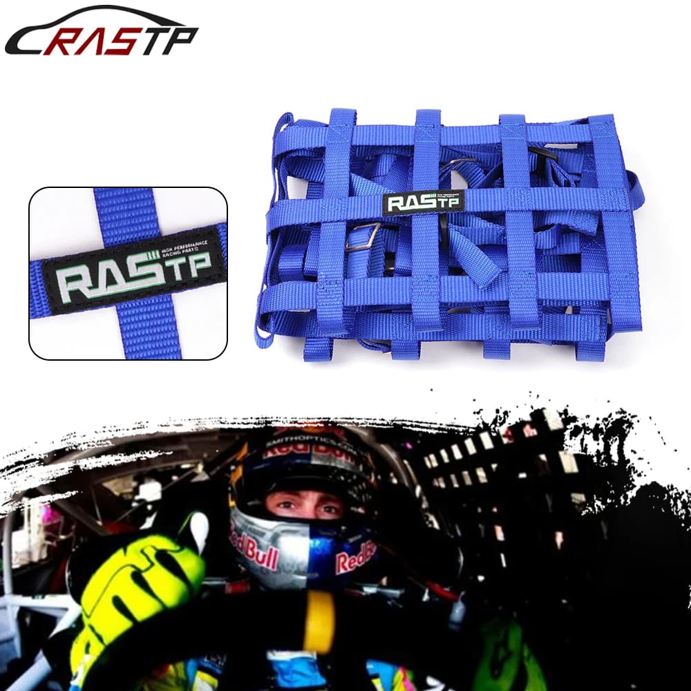 RASTP-Universal 45/50CM * 60CM-2CM Nylon Car Racing Window Net Racing Rally Safety Equipment Window Protect Belts Safety BAG054
