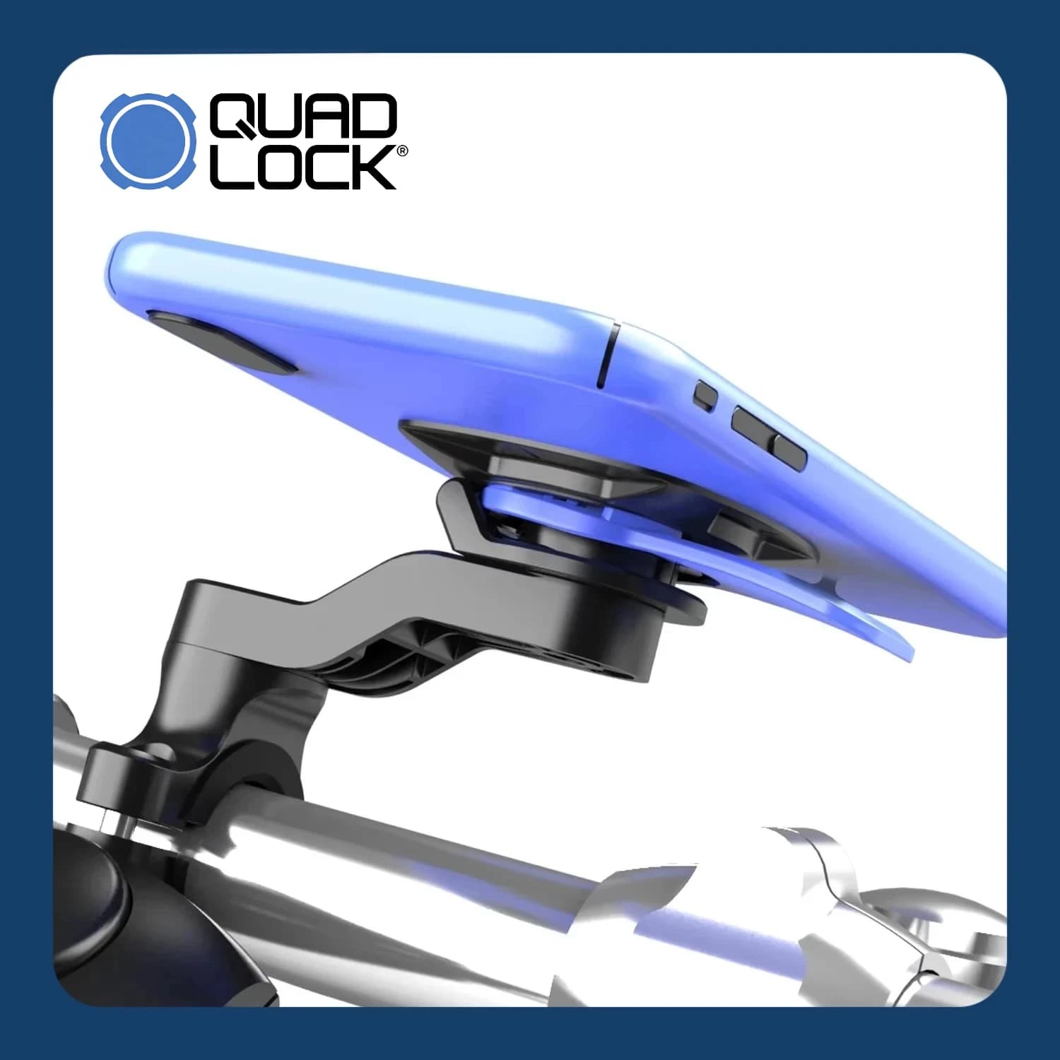 Supporto Universale per Smartphone QUAD LOCK con Ammortizzatore di Vibrazioni per Manubrio di Moto, Bicicletta e Scooter Compatibile