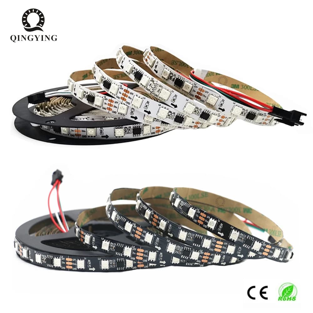 DC12V 24V WS2811 striscia LED RGB indirizzabile individualmente 30/48/60/72/84 LED/m nastro luminoso IP30/65/67 nastro flessibile impermeabile