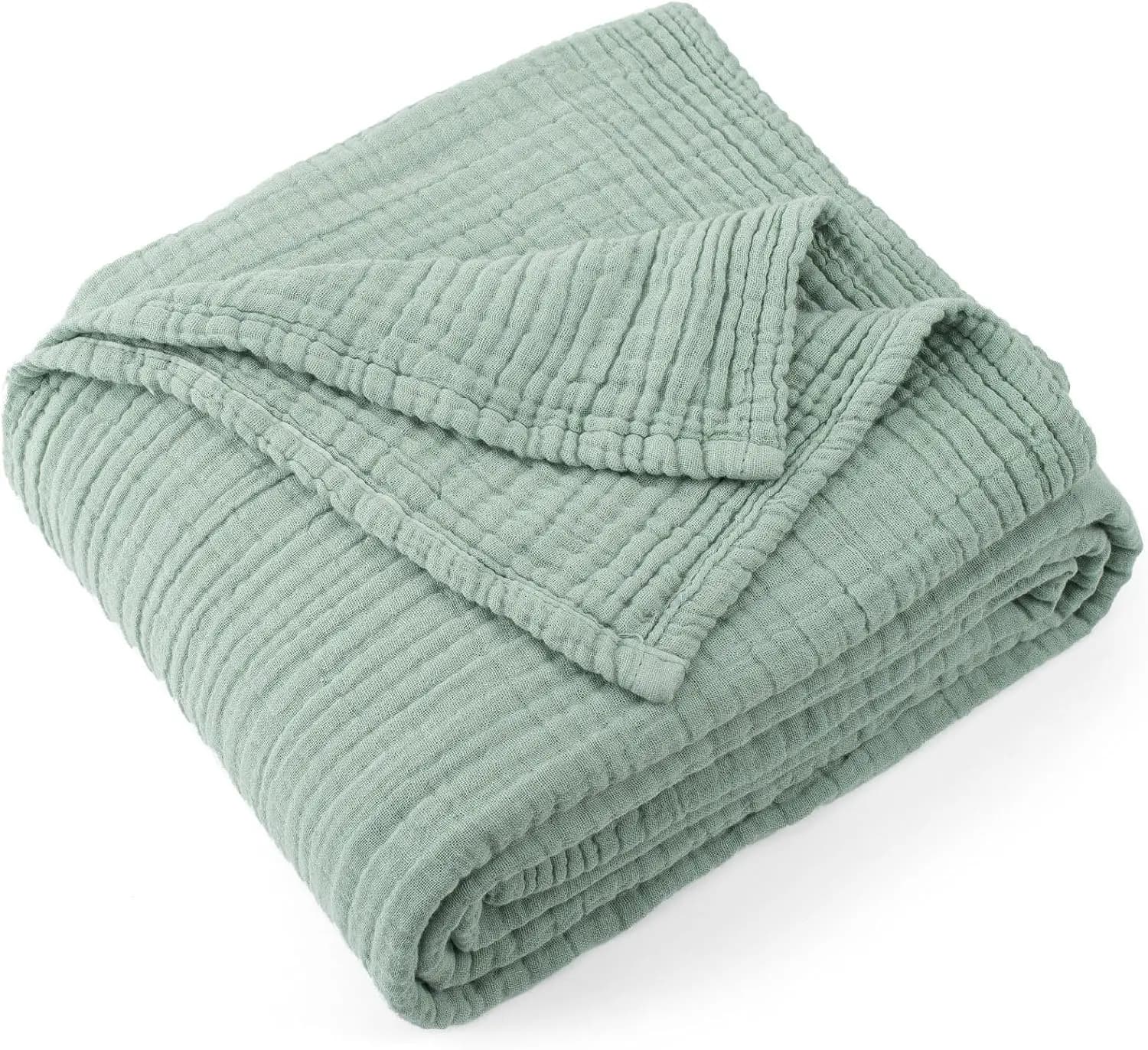 Coperta in mussola di cotone 100% Coperta fasciatoio pieghevole Coperta da viaggio per neonato in cotone traspirante a 6 strati per divano letto