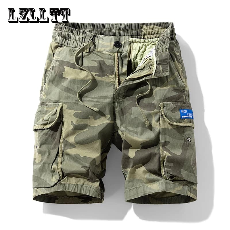Pantaloncini mimetici cargo da uomo estivi Pantaloncini multitasche da spiaggia in cotone da uomo Pantaloncini da jogging casual primaverili da uomo