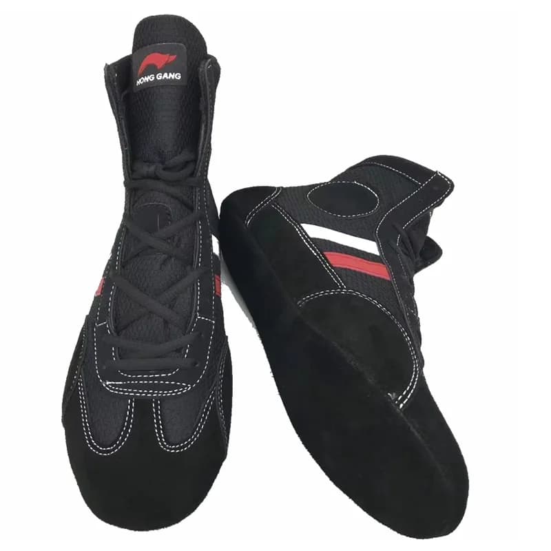 Stivali sportivi Scarpe da combattimento traspiranti Suola morbida per interni Scarpe da wrestling Boxe Scarpe da ginnastica da combattimento Stivali
