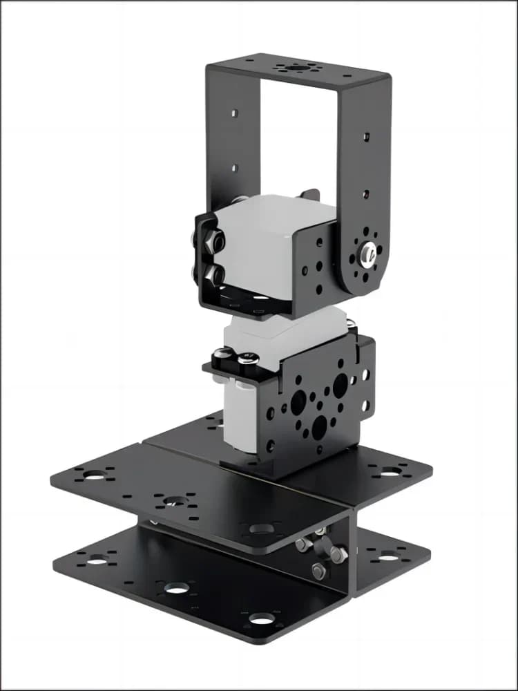 Piattaforma Rotante in Metallo per Robot a 2 Gradi di Libertà, Manipolatore Elettrico Controllabile Pan/Tilt, Rotazione Orizzontale e Verticale, Kit