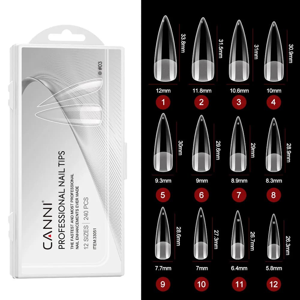 CANNI 240 pz/scatola Estensione Francese Unghie Finte Semi-matte Mandorle Bara Punte Del Chiodo Presse Veloce Su Pieno/metà Acrilico Accessori Per