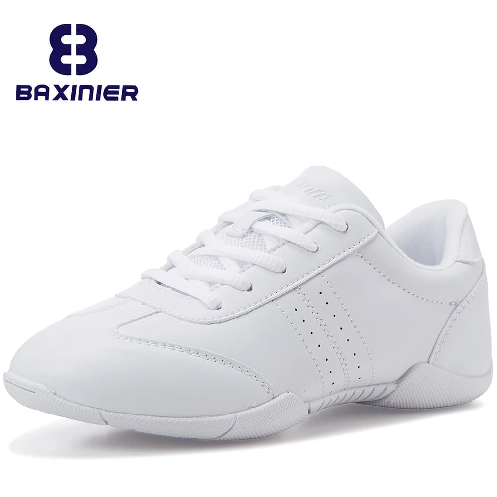 Scarpe da cheerleading bianche BAXINIER per ragazze, scarpe da ballo, da allenamento atletico, da tennis, da passeggio, leggere, da competizione,