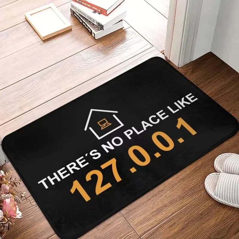 No Place Like 127.0.0.1 Tappetino Soggiorno Camera da letto Ingresso Zerbino Cucina Porta d'ingresso Tappeto Lavabile in lavatrice Tappeto antiscivolo