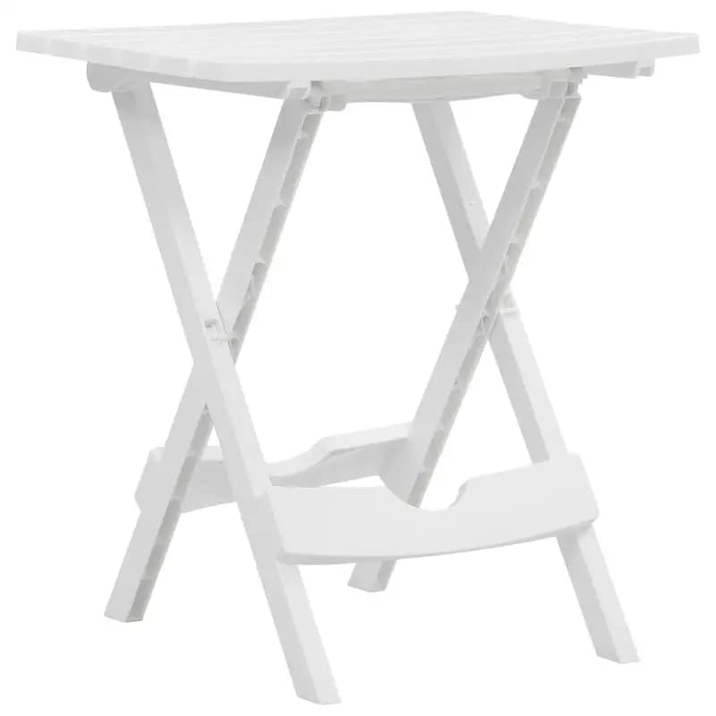 Tavolo da Giardino Pieghevole Portatile 44.5x38.5x50cm, Arredo Esterno Bianco Facile da Pulire, Design Leggero per Terrazze