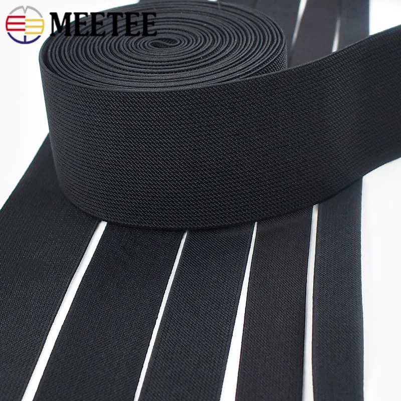 1-5M 20-70mm Fascia elastica nera per pantaloni Vita Biancheria intima Nastro di gomma Nastri elasticizzati in poliestere Accessori per cucire